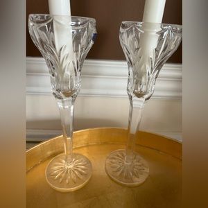 Waterford lead crystal candlestick holders. Canterbury marquis